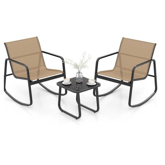 tuinset – patio set – bistroset – zitgroep – loungeset – Ademend Mesh – Gehard Glas Tafelblad