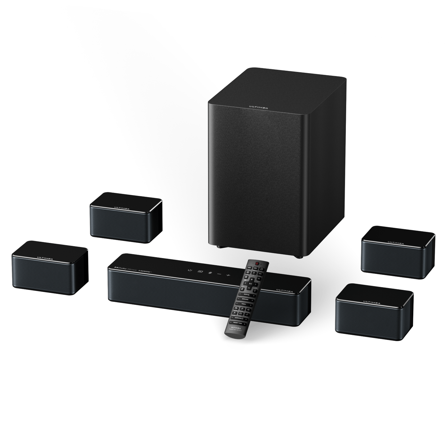 Soundbar – Surround Set – Home Cinema Geluid – Draadloze Subwoofer – Dolby Atmos – 7.1 Kanaals – 500W Vermogen – Bluetooth 5.3 Met App Bediening