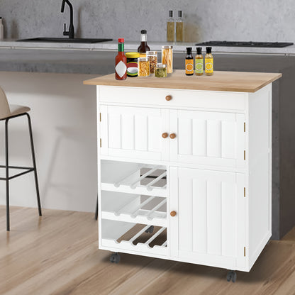 Keukenwagen – Keukentrolley – Servierwagen – Werkwagen – Opbergwagen – 85x70x40 cm – Hout – Mobiel Met Wielen – Max 50 kg Belastbaar