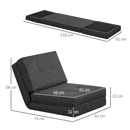 Verstelbare Loungestoel – Relaxstoel – Fauteuil – Chaise Longue – Slaapstoel – 5 Verstelbare Posities – Hoogwaardig 28D Schuim – Grijze Linnenstof