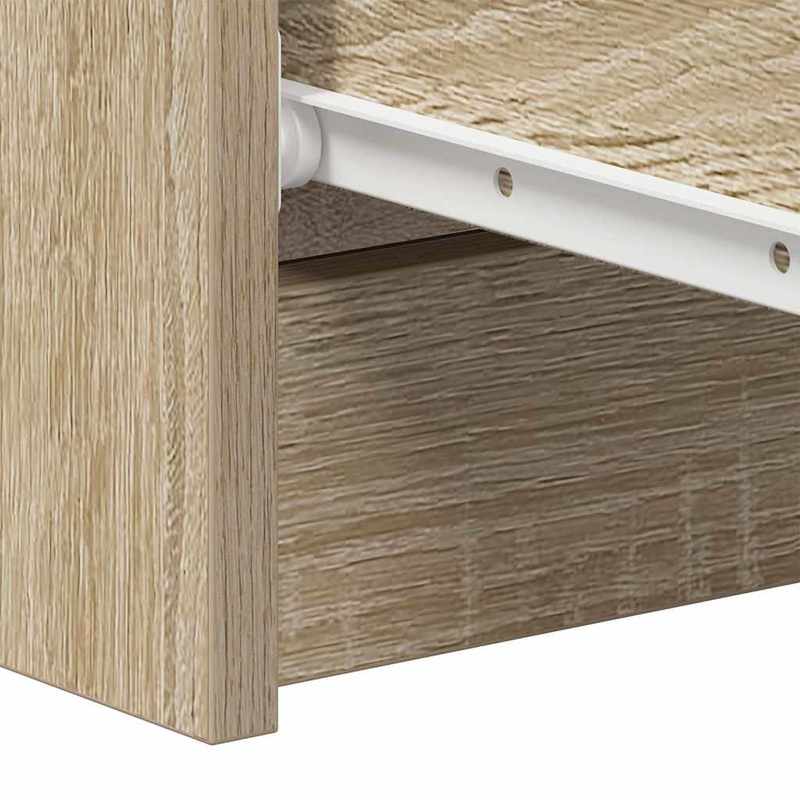 Kast – Opbergkast – Sideboard – Dressoir – Ladekast – Sonoma Oak – 4 Laden & Afsluitbare Deuren – MDF Hout 60x35x98,5 cm – Stevig & Eenvoudig Te Monteren