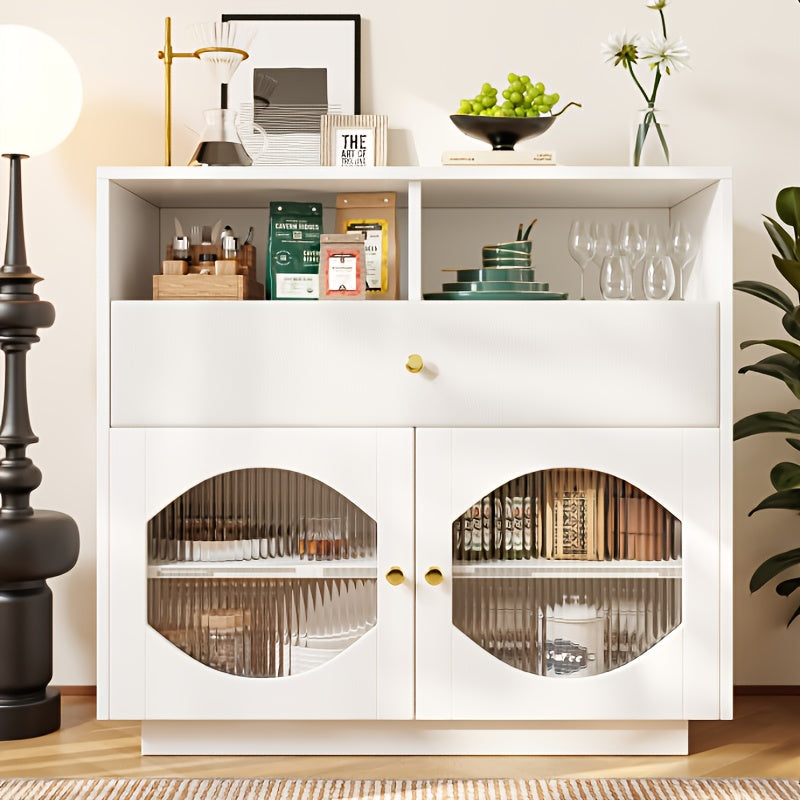 Opbergkast – Opbergmeubel – Kast – Dressoir – Bergkast – Modern Wit – 2 Deuren & Lade – Vrijstaand – 3,2+ Kubieke Voet – Eenvoudige Montage – Duurzaam