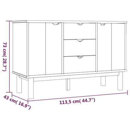 Kast – Opbergkast – Dressoir – Sideboard – Buffetkast – Variant Brun – Compact Formaat 113,5x43x73 cm – Duurzaam Materiaal Met Warme Beige Houtnerf Afwerking