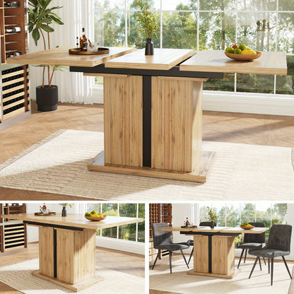 Uitklaptafel – Klaptafel – Inklapbare Tafel – Vouwtafel – Eettafel – Uitschuifbaar 119-158,5 cm – Ruimtebesparend Design – Natuurlijk Hout MDF
