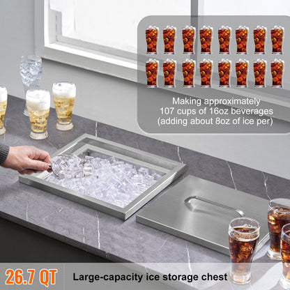 ijskastje – ijsbox – minibar – ijskoeler – ijsbak – roestvrij staal – 25 liter capaciteit – zonder elektriciteit