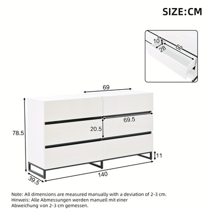 Sideboard – Dressoir – Kast – Opbergkast – Meubel – Wit-Zwart – Hoogglans Afwerking – 3,2 Kubieke Voet Opbergruimte