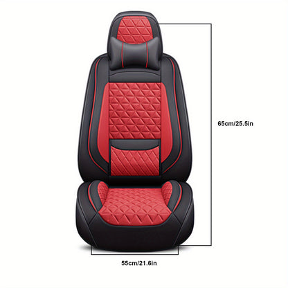 Autostoelhoezen – Stoelhoezen Auto – Autostoelbekleding – Autohoesset – Kunstleren Autostoelhoezen Zwart Rood – Ademend & Anti-Slip – Universele Pasvorm voor Sedans en SUV’s
