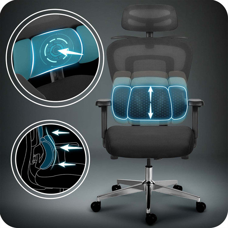 Bureaustoel – Office Chair – Gamestoel – Draaistoel – Kantoorstoel – Ergonomische Lendensteun – Verstelbare Hoogte Mesh Zitting