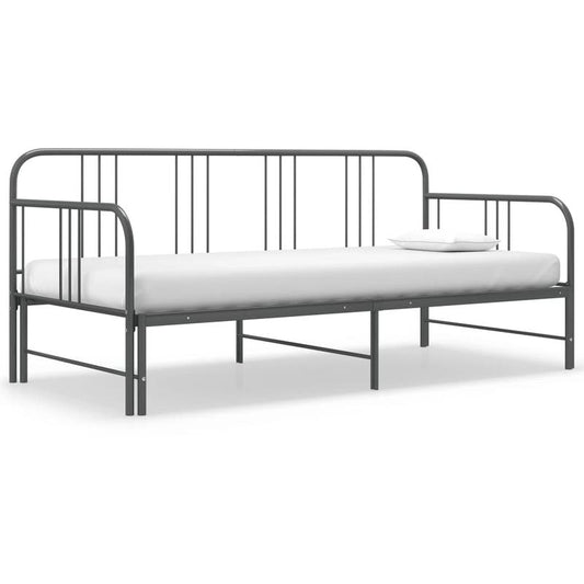 Uittrekbaar Sofa Bed Frame – Slaapbank Bedframe – Bedbank Frame – Sofa Bed Frame – Grijs Metalen Frame – Ruimtebesparend Ontwerp – Stevig Gepoedercoat Metaal