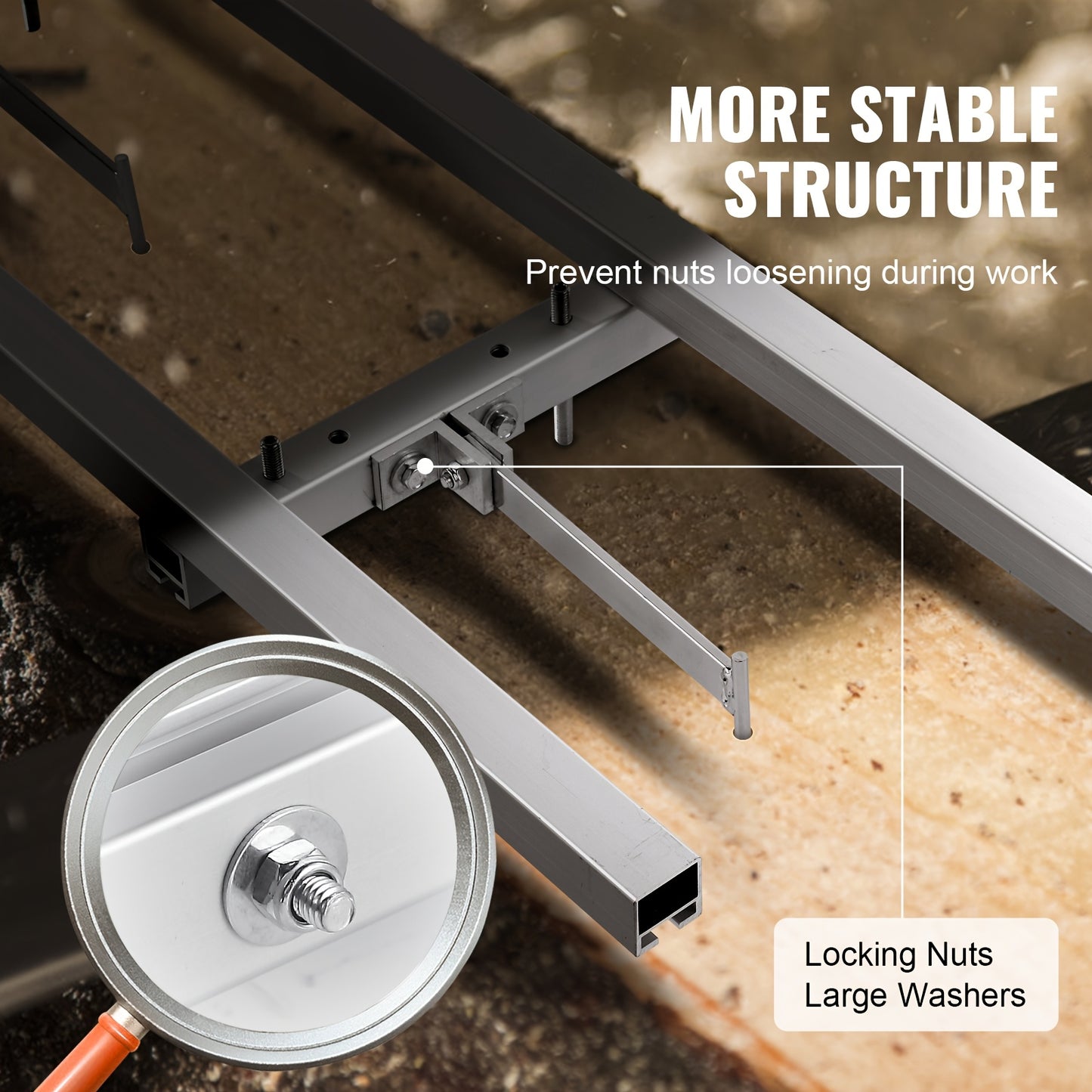railsysteem slijptol – geleidingsrail zaagsysteem – kettingzaag geleiderail – houtzaag geleidingssysteem – zaagmal rail – aluminium constructie – 274 cm lengte – verstelbaar en stabiel