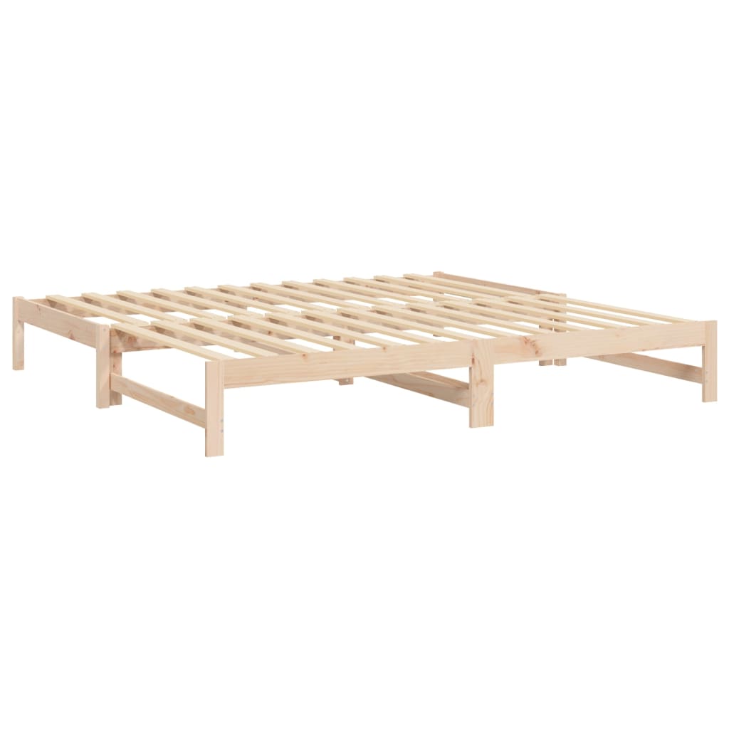 Slaapbank – Bedbank – Bedbankje – Logeerbed – Sofa Bed – Massief Dennenhout – Ruimtebesparend – 205,5x158x30 cm – Wit