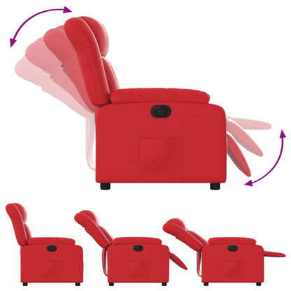 Elektrische Relaxstoel – Elektrische Relaxfauteuil – Elektrische TV-Stoel – Elektrische Ligstoel – Elektrische Massagestoel – Rood Kunstleer – Verstelbaar Tot 135°