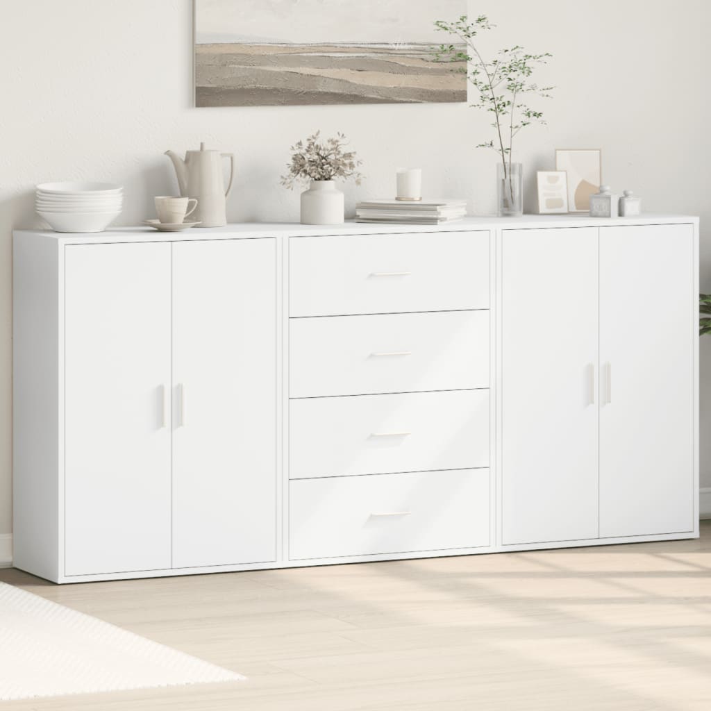 Dressoir – Ladekast – Opbergkast – Woonkamerkast – Kast – Beton Grijs – Robuust Materiaal – Veel Opbergruimte