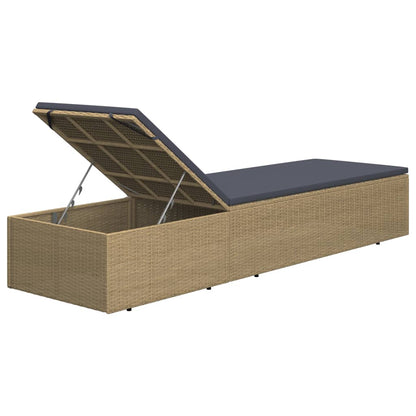 Ligstoel Voor Buiten – Tuinstoel – Relaxstoel – Zonnebed – Balkonstoel – Lichtgewicht PE-Rattan – Afneembaar Wasbaar Kussen
