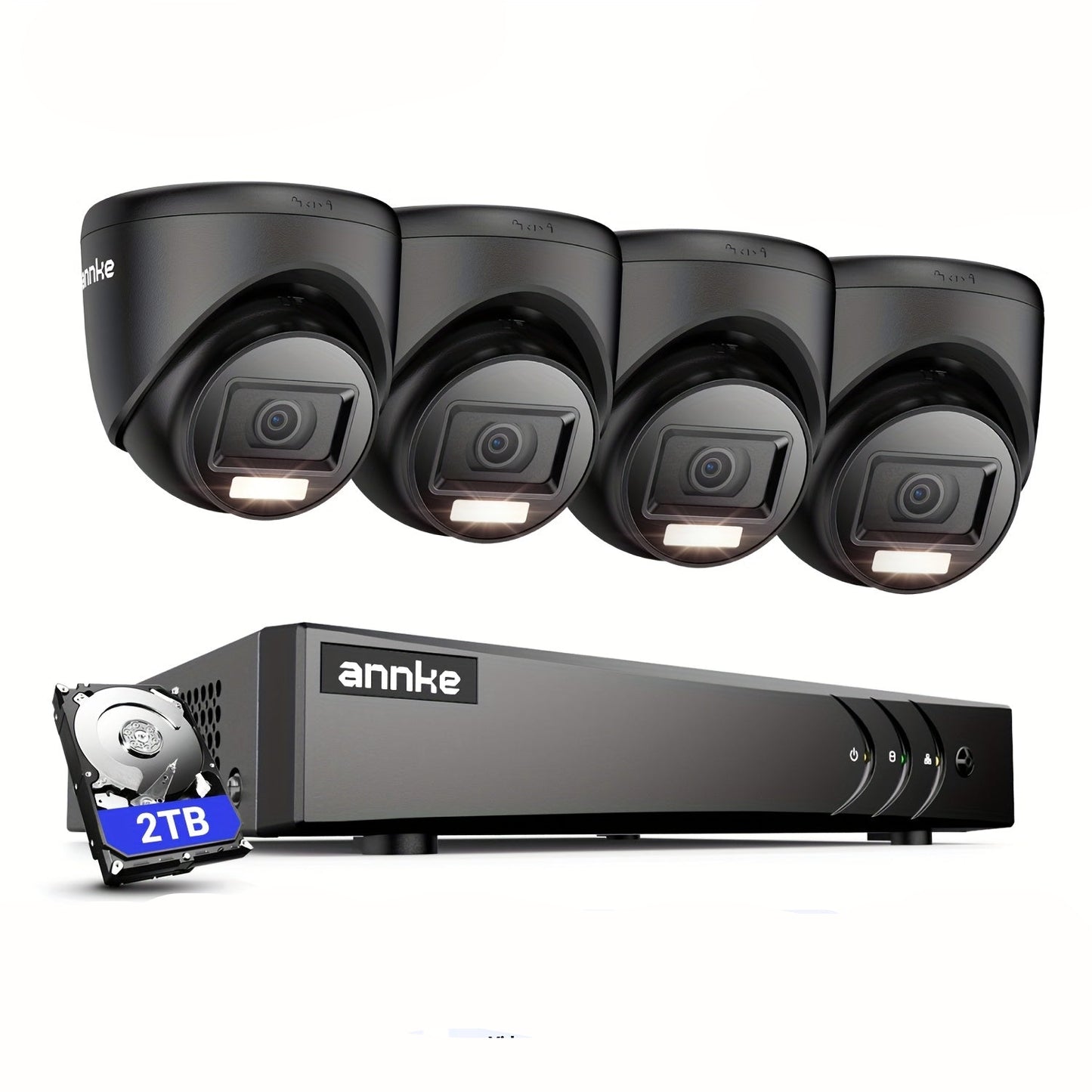 Bewakingssysteem – Beveiligingssysteem – CCTV Systeem – Camera Set – Videobewaking – 8-Kanaals Wired Security Camera Systeem – 8x 1080P Full HD Camera’s – 2TB Opslag – AI Bewegingsdetectie – Nachtzicht 20 Meter