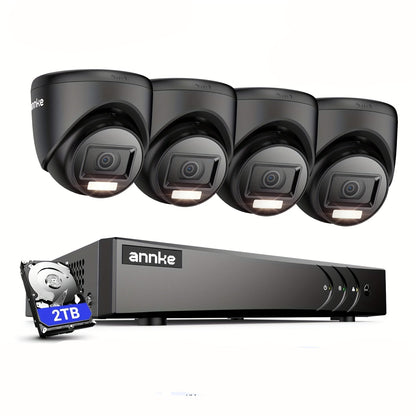 Bewakingssysteem – Beveiligingssysteem – CCTV Systeem – Camera Set – Videobewaking – 8-Kanaals Wired Security Camera Systeem – 8x 1080P Full HD Camera’s – 2TB Opslag – AI Bewegingsdetectie – Nachtzicht 20 Meter