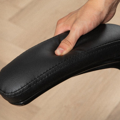 Ergonomische Bureaustoel – Kantoostoel – Bureau Stoel – Werkstoel – Thuiswerkstoel – Zwarte Kunstleren Bekleding – 360° Draaifunctie – Verstelbare Hoogte