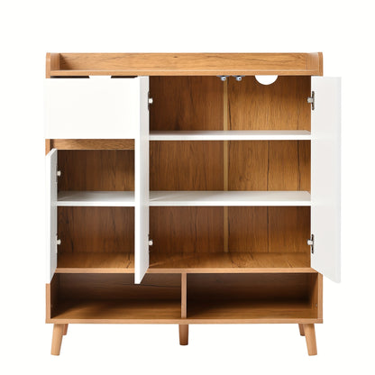 Modern Minimalist Metal Shoe Cabinet with Adjustable Shelves - 6-Drawer Chest of Drawers, Sideboard & Storage Organizer for Home, Space-Saving Contemporary Design, Shoe Cabinet, Sleek Finish Furniture