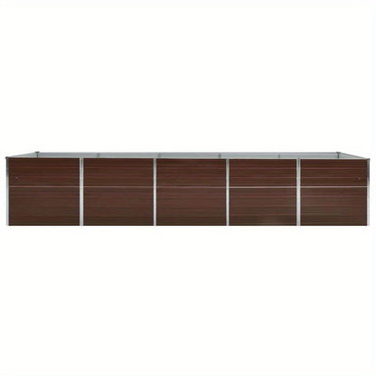 [Garden Gardening] Modern Galvanized Steel Raised Planter, 400x80x77cm, Weather-Resistant Outdoor Floor Mount with Multiple Components for Garden, Patio, Terrace, Outdoor Planters for Patio Extra Large