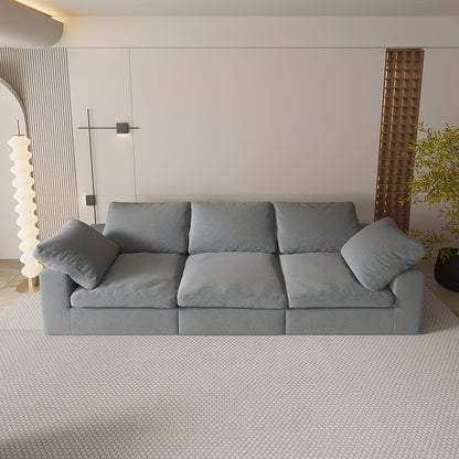 Wolkvormige Modulaire Bank – Slaapbank – Zitzak – Loungeset – Modulair Meubel – Grijs – Zachte Chenille Bekleding – Diepe Zitting