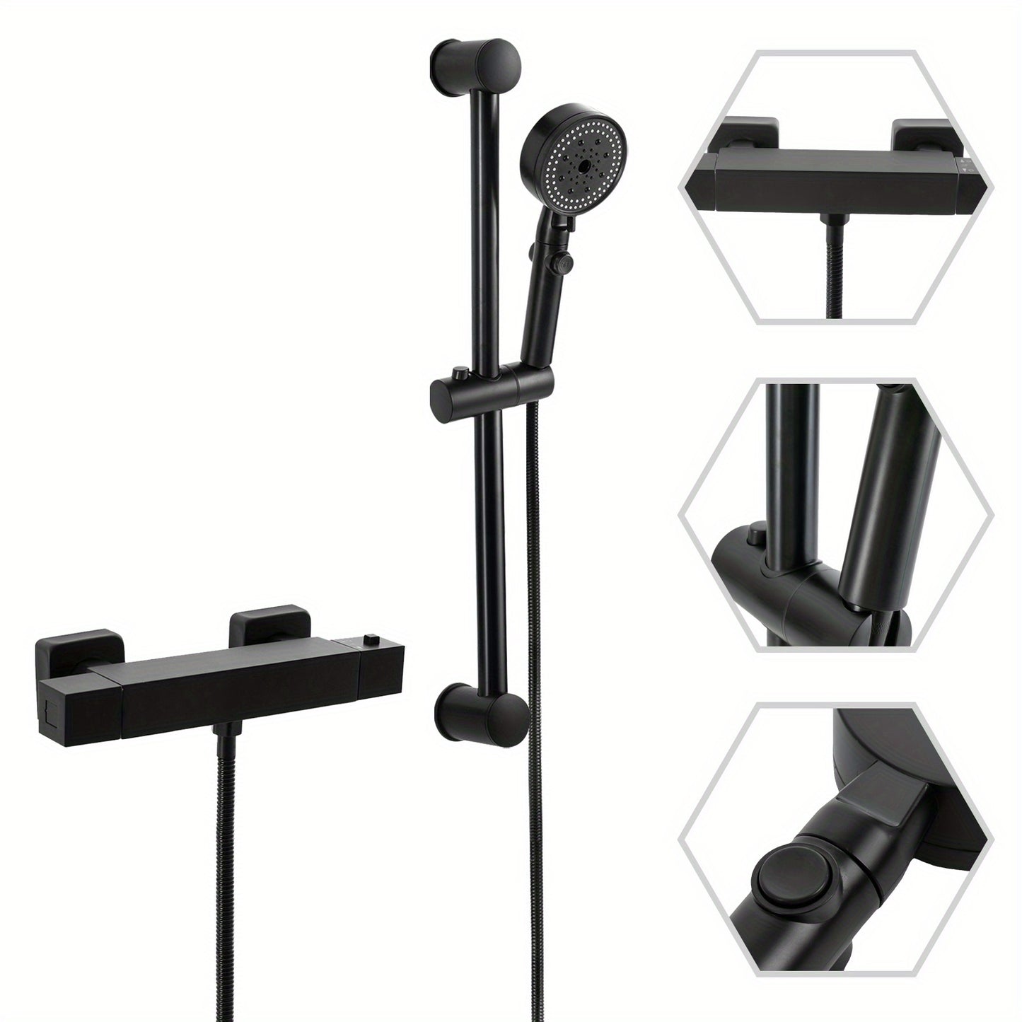 Douchekraan – Mengkraan – Douche Set – Regendouche – Handdouche – Koper Met Vacuüm Coating – 360° Draaibare Regendouche