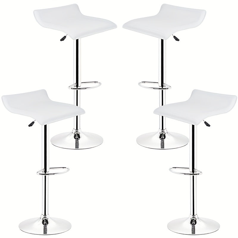 Barstoel – Barkruk – Barkrukken – Barstoelenset – Bistrostoel – Set Van 4 – Verstelbare Zithoogte – Vegan Kunstleer Wit
