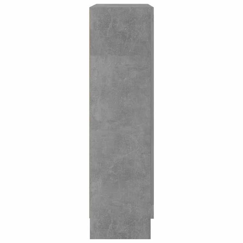 Modern Freestanding Display Cabinet with Doors & Shelves - Concrete Gray Wood Construction, 81.53cmH x 82.55cmW x 114.55cmD Storage Cabinet, 3.2 Cu Ft Capacity, Sturdy Floor Cabinet for Living Room, Home Office, Entryway - Ea