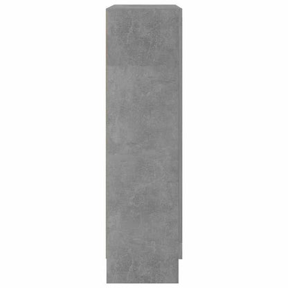 Modern Freestanding Display Cabinet with Doors & Shelves - Concrete Gray Wood Construction, 81.53cmH x 82.55cmW x 114.55cmD Storage Cabinet, 3.2 Cu Ft Capacity, Sturdy Floor Cabinet for Living Room, Home Office, Entryway - Ea