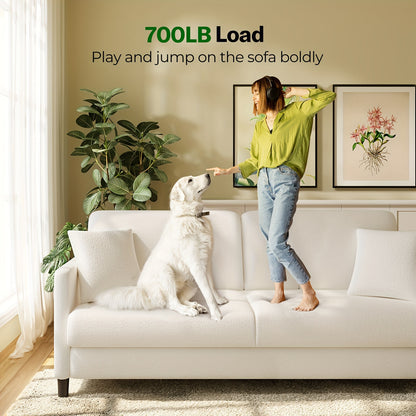 3-Zits Bank – Driezitsbank – Sofa – Zitbank – Tweezitsbank – Beige – Hoogwaardig Schuim – Stevig Houten Frame