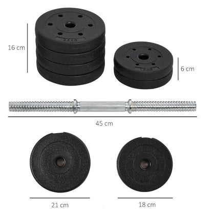 Verstelbare Halterset – Dumbbells – Gewichtsschijven – Krachttraining Set – Fitness Gewichten – Tot 30 kg – Stalen Frame Met PU-Coating