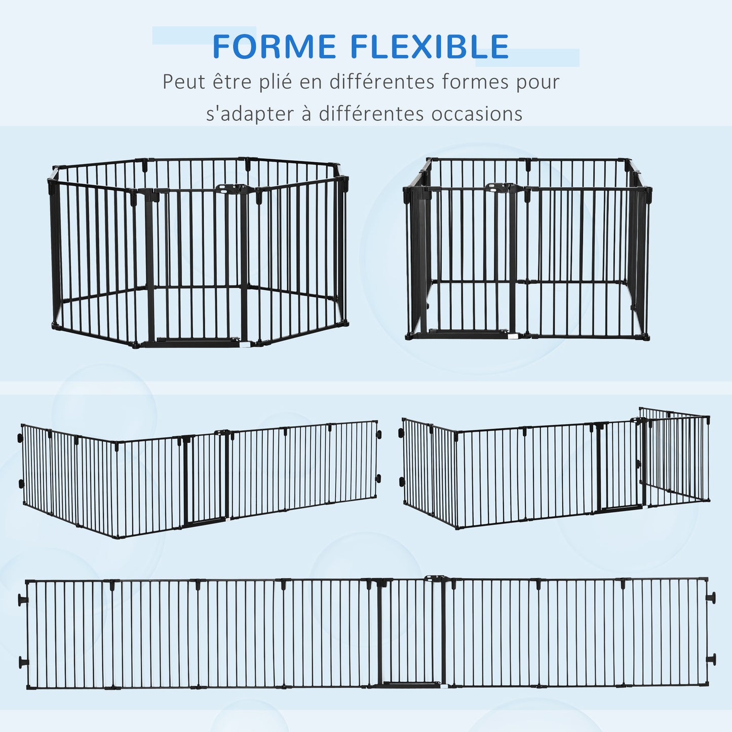 Hondenren – Puppyren – Veiligheidsbarrière – Dierenren – Hondenhek – Opvouwbaar – Verstelbaar – Met Deur – 482,5 x 76 cm – Geen Boren Nodig