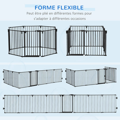 Hondhekje – Veiligheidshekje – Traphekje – Dierenhek – Speelhek – 8 Panelen Inklapbaar – Stalen Behuizing