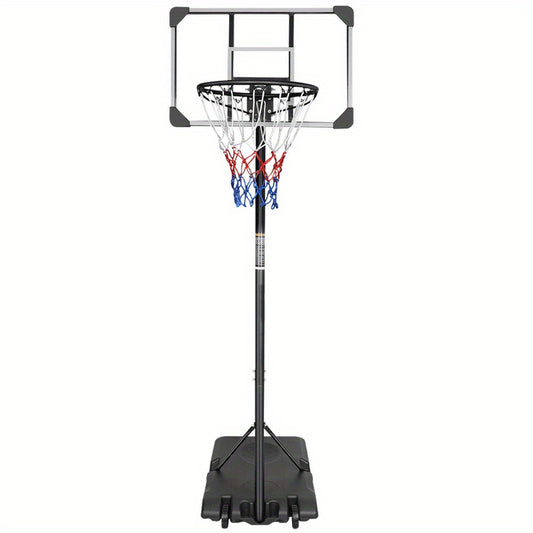 Verstelbare Basketbalpaal – Mobiele Basketbalstandaard – Basketbalring – Basketbalset – Basketbaldoel – Hoogte Verstelbaar 170-213 cm – Onbreekbaar 28 Inch Bord met Wielen