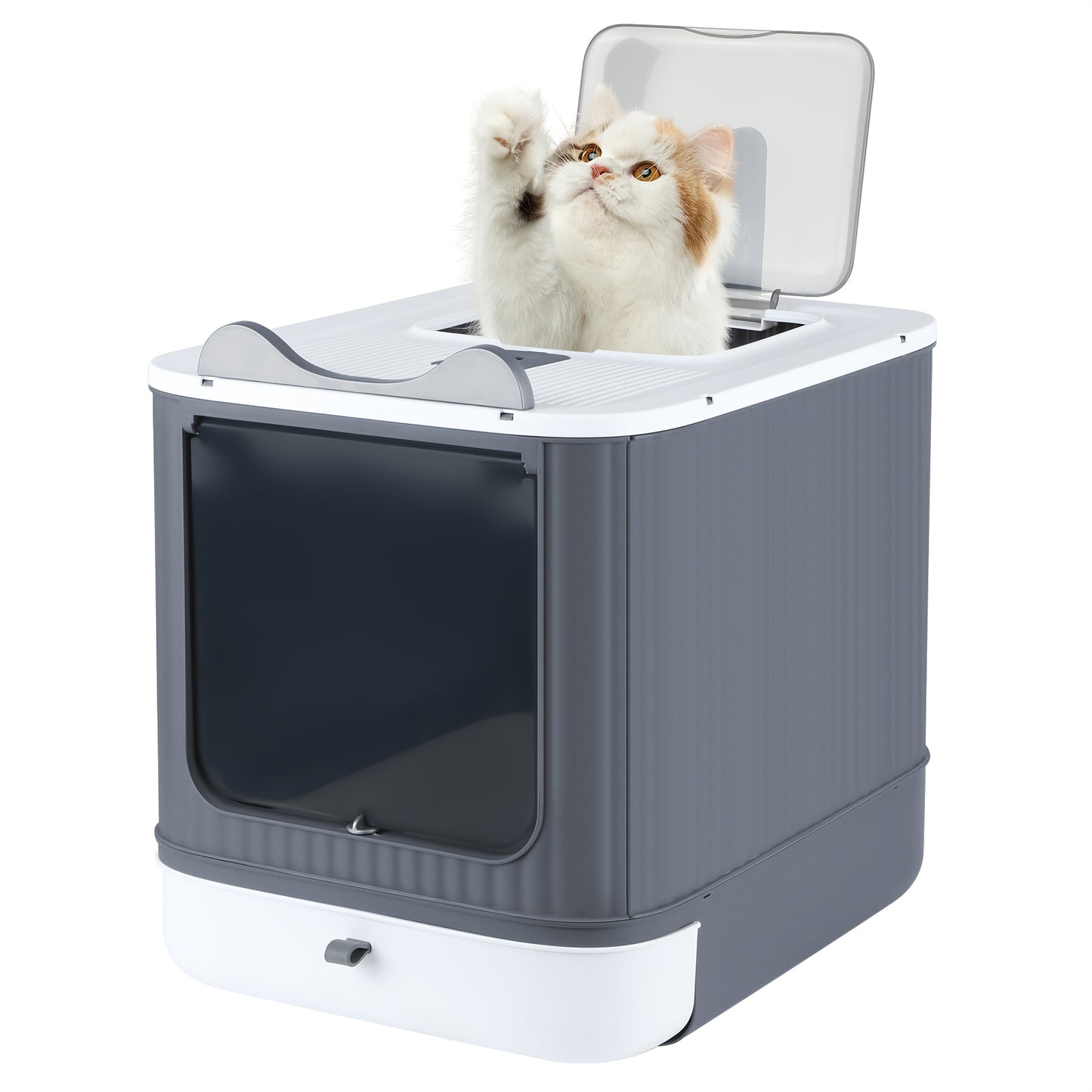 Kattenbak – Kattentoilet – Kattentoilet Trainingsset – Kattentoilet Trainingssysteem – Kattentoilet Kit – Ruimtebesparend Design – Hygiënisch ABS Materiaal 35x45x37 cm
