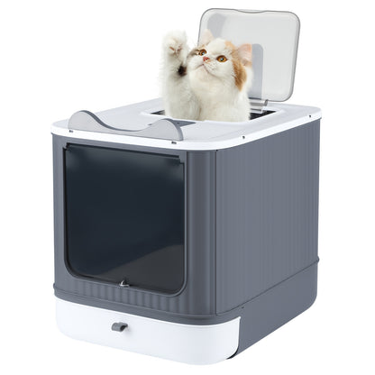Kattenbak – Kattentoilet – Kattentoilet Trainingsset – Kattentoilet Trainingssysteem – Kattentoilet Kit – Ruimtebesparend Design – Hygiënisch ABS Materiaal 35x45x37 cm