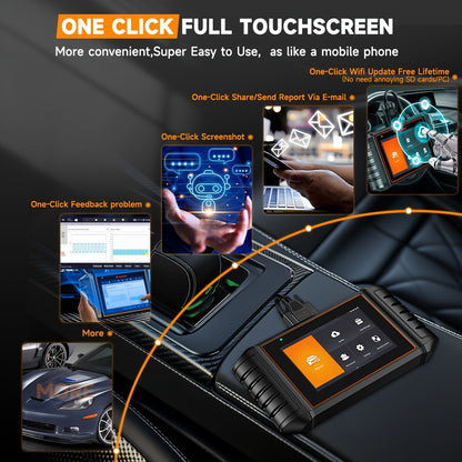OBD2 Scanner – Autodiagnose Apparaat – Foutcode Lezer – Auto Scanner – Diagnosetool – 4-Systeem Diagnose ABS, Motor, Airbag, Transmissie – 6,2 Inch Kleurenscherm, 7 Onderhoudsfuncties