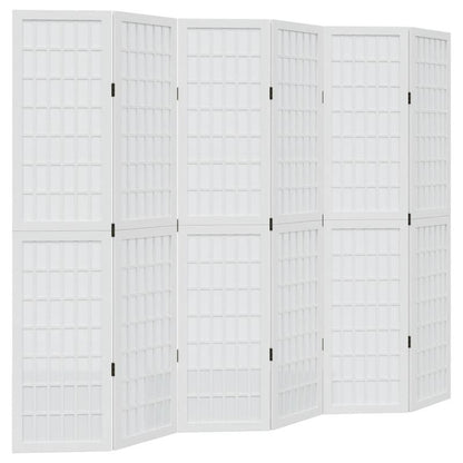 6pcs room divider, white, solid paulownia wood