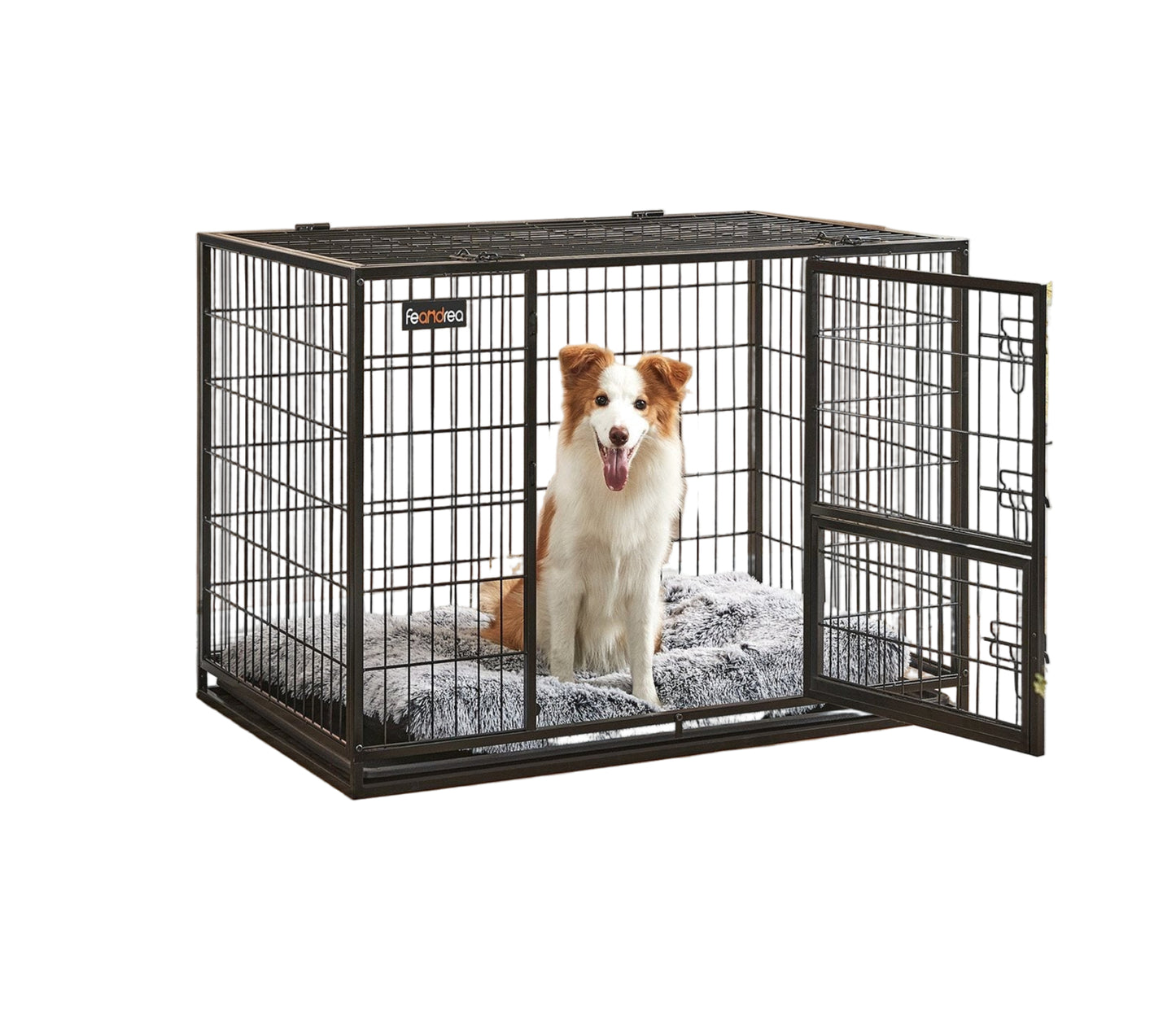 Hondenbench – Hondenkooi – Hondenrek – Dierenkooi – Hondenhuis XXL – Metalen Bench – 107 x 70 x 74,9 cm – 5 Vergrendelingspunten – Uitneembare Lade – Zwart