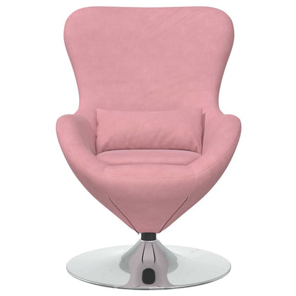 Fauteuil – Draaifauteuil – Loungefauteuil – Relaxstoel – Armstoel – Zachtroze Velvet – Inclusief Voetensteun – 360° Draaibaar