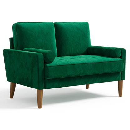 Tweezitsbank – 2-zitsbank – Loveseat – Sofa – Bankstel – Groen Velvet – Memory Foam Kussens – Houten Frame