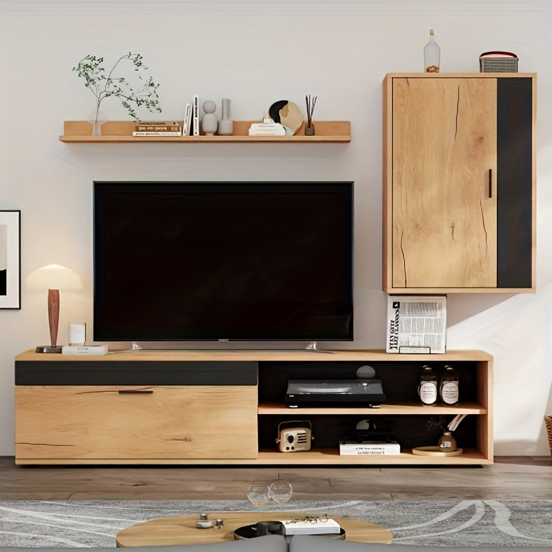 Tv-meubelset – Meubel Tv Met Rangement – Tv Meubel – Tv Kast – Tv Rek – Compact Formaat – Duurzame Constructie – Eenvoudig Te Monteren – Bruin