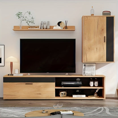 Tv-meubelset – Meubel Tv Met Rangement – Tv Meubel – Tv Kast – Tv Rek – Compact Formaat – Duurzame Constructie – Eenvoudig Te Monteren – Bruin