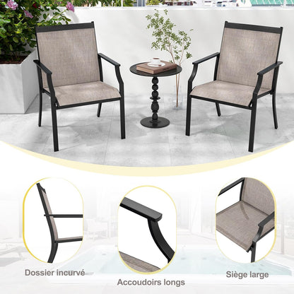 Terrasstoelen – Tuinstoelen – Buitenstoelen – Balkonstoelen – Tuinmeubilair – Waterafstotende Stoffen – Robuust Roestvrijstalen Frame