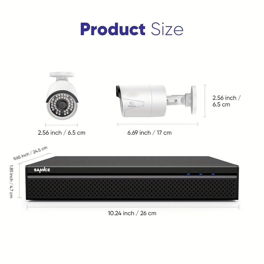 Bewakingscamera Set – Beveiligingscamera Set – Camerabewaking – Surveillance Systeem – CCTV Set – 8 PoE Camera’s – 3MP Resolutie – AI Personen- en Voertuigdetectie – 1TB Opslag – Twee-weg Audio