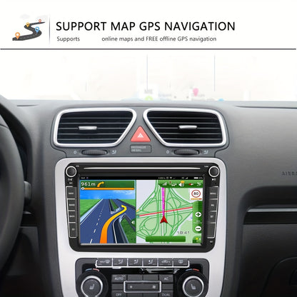 1+32G voor Android Double Din GPS Auto MP5-speler Autoradio Touchscreen met GPS FM AM-radio-ontvanger voor VW + achteruitkijkcamera, entertainmentsysteem voor voertuigen, rijhulp De