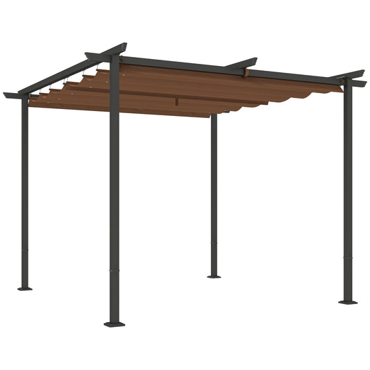 Pergola – Tuinpaviljoen – Prieel – Terrasoverkapping – Zonwering – Uitschuifbaar Polyester Dak – 3x3 Meter – UPF30+ Bescherming