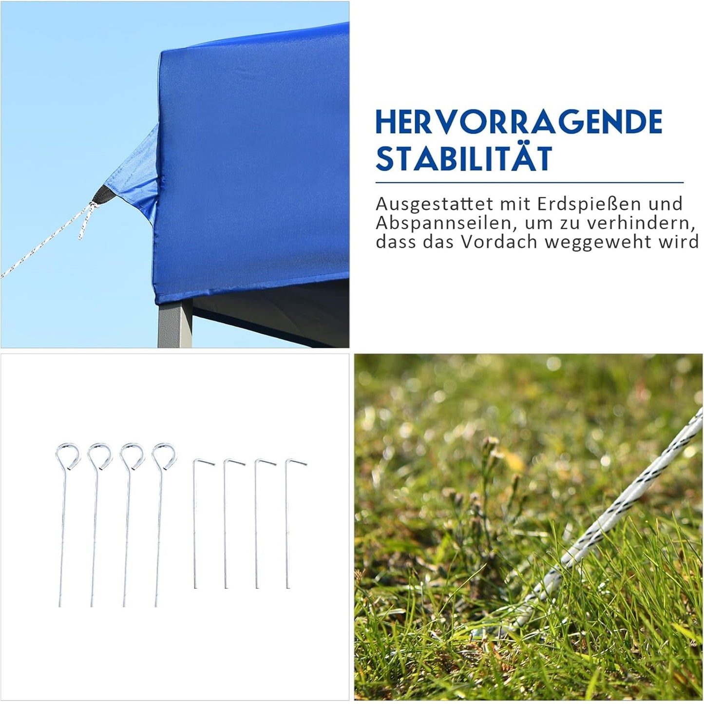 Paviljoen – Partytent – Tuinpaviljoen – Vouwtent – Prieel – 3x3m – Hoogte Verstelbaar – UV Bescherming 50+ – Winterbestendig – Blauw – Inclusief Draagtas Met Wielen