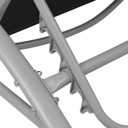 Lounge Chairs with Table Aluminium Black Lightweight Simple and Versatile Suitable for Outdoor Yard and Terrace Sturdy and Durable