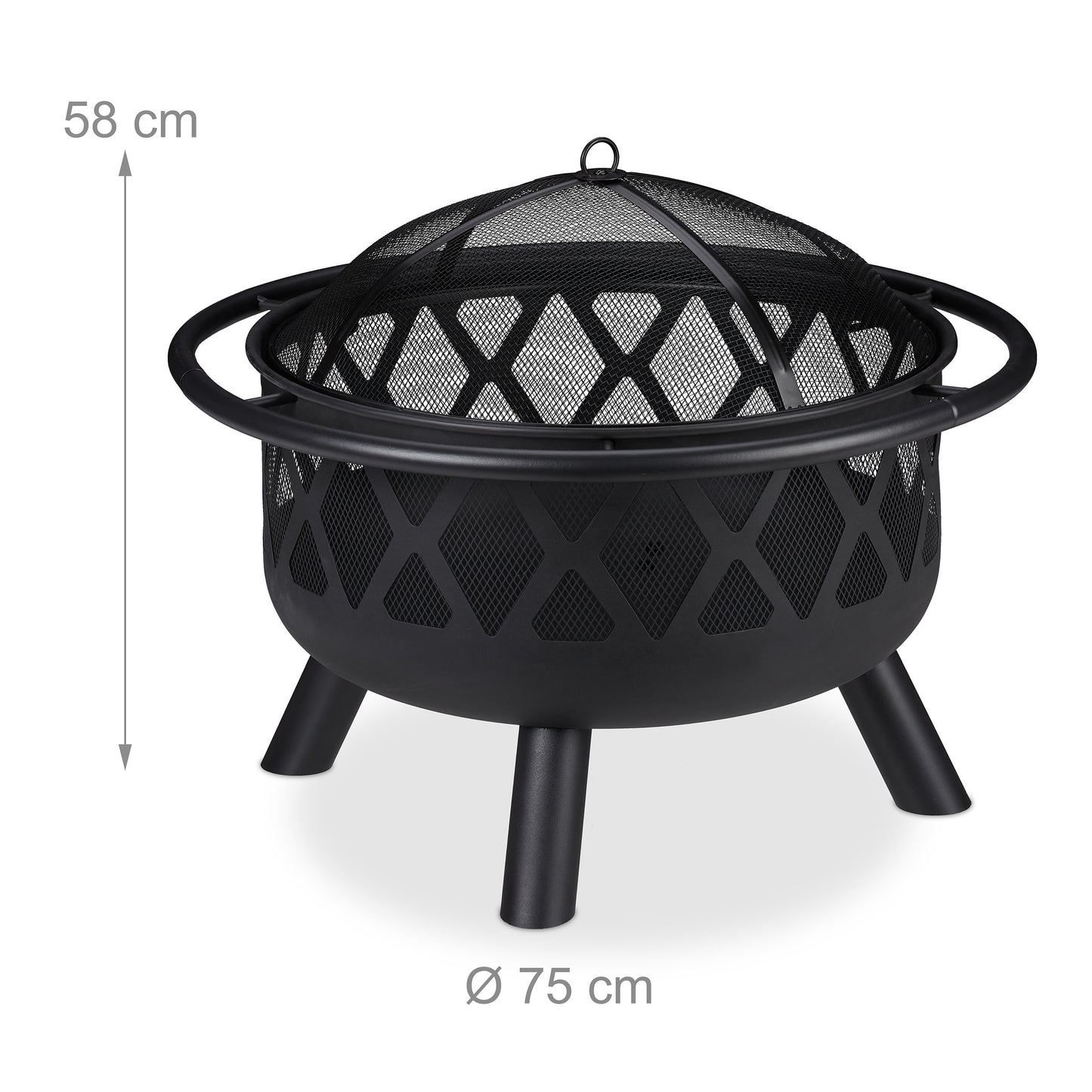 Vuurkorf – Tuinhaard – Brazier – Vuurschaal – Terrashaard – Extra Groot 75 cm – Zwart Staal