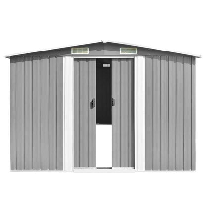 Large Outdoor Storage Shed with Removable Roof - Heavy-Duty Steel Frame & Copper Top, Gray Temporary Warehouse for Garden, Yard, Home - Portable Tool Storage Building with Ventilation System, Spacious Interior (257x580x181cm)